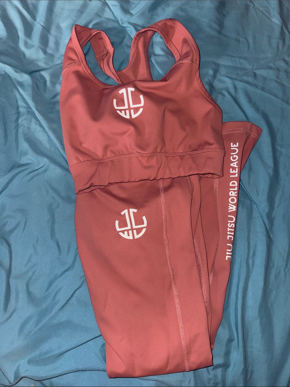 Sale - JIU JITSU WORLD LEAGUE Coral Sports Bra & Leggings Set